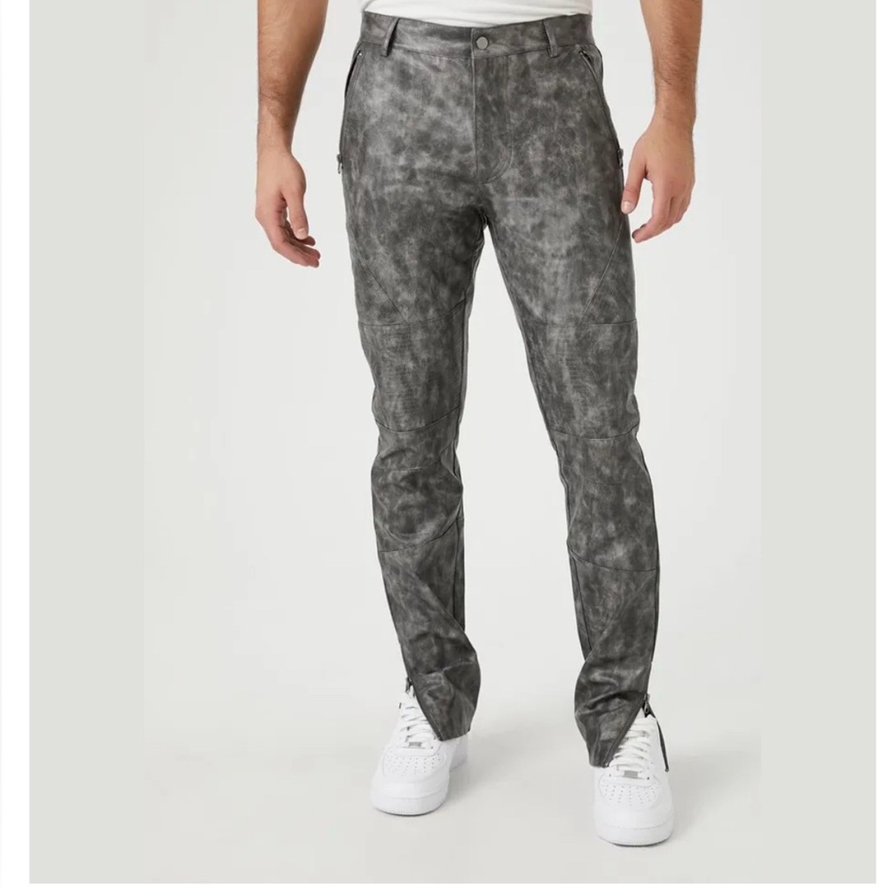 Forever 21 Gray Slim Jeans with Distressed Acid Wash